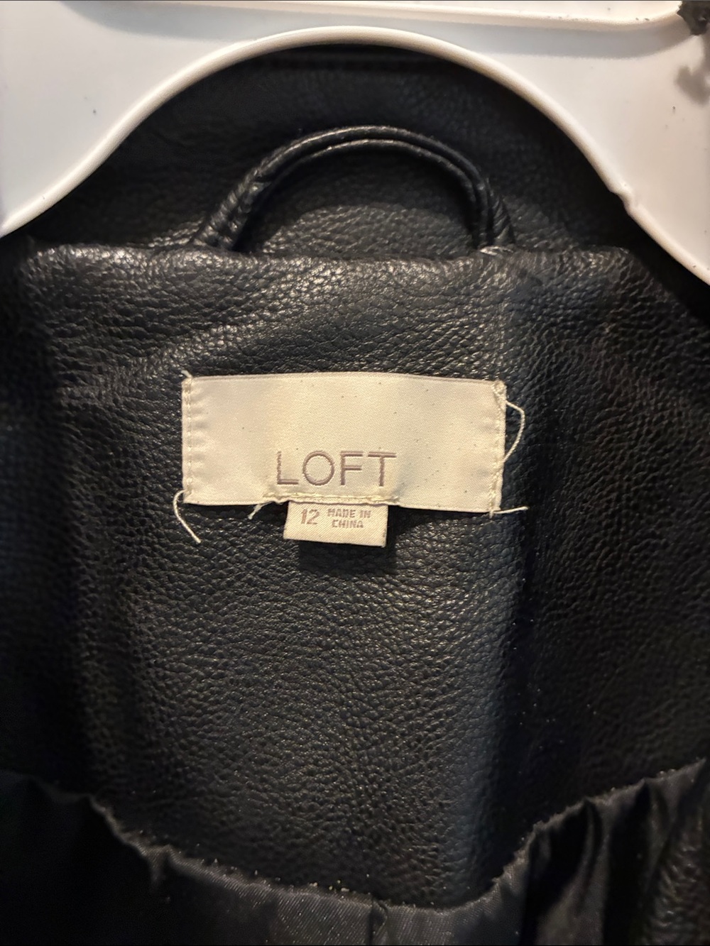 LOFT Black Faux Leather Moto Jacket with Zip Accents - Picture 2 of 4